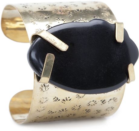 Mango Touch Resin Stone Cuff in Black (02) - Lyst