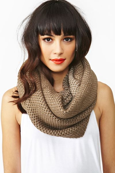 Nasty Gal Dreamweaver Infinity Scarf in Brown (taupe) - Lyst