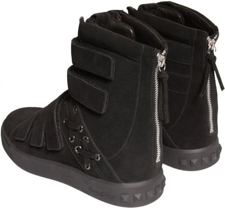 high top sneakers with velcro straps
