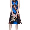 Proenza Schouler Ss Protestor Scene Print Sleeveless Diamond Vneck Flare Dress in Blue (protestor scene print) - Lyst