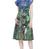 Proenza Schouler Tree Scene Print Short Sleeve Flare Dress in Blue (tree scene print) - Lyst