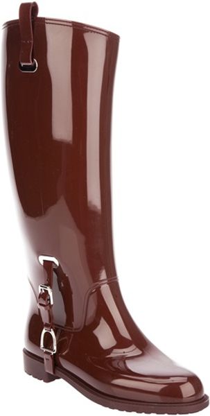 ralph lauren black and red rain boots