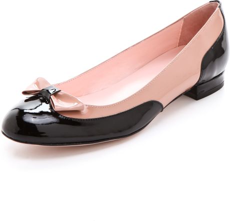 Red Valentino Bow Flats in Black | Lyst