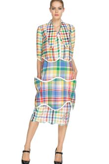Thom Browne Ss Scallop Hem Long Rounded Collar Jacket - Lyst