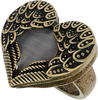 Topshop Catseye Heart Ring - Lyst