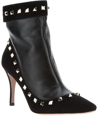 Valentino Studded Pointed Ankle Boot - Lyst
