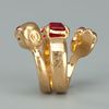 Alexander Mcqueen Skull Spiral Ring in Red (gold) - Lyst