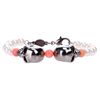 Alexander Mcqueen Double Skull Bracelet in White (pearl) - Lyst