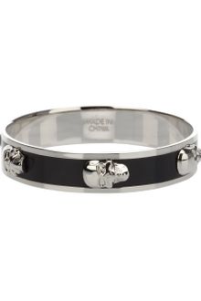 Alexander McQueen Enamel Skull Bangle - Lyst