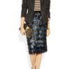 Burberry Prorsum Tinselstriped Pencil Skirt in Blue (black) - Lyst