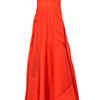 Carolina Herrera Organic Gazaar One Shoulder Gown with Tulle Detailing in Red (reef red) - Lyst