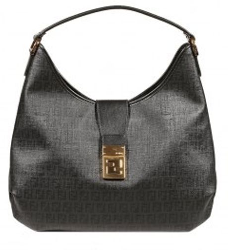Fendi Forever Zucchino Hobo Bag in Brown (black) - Lyst