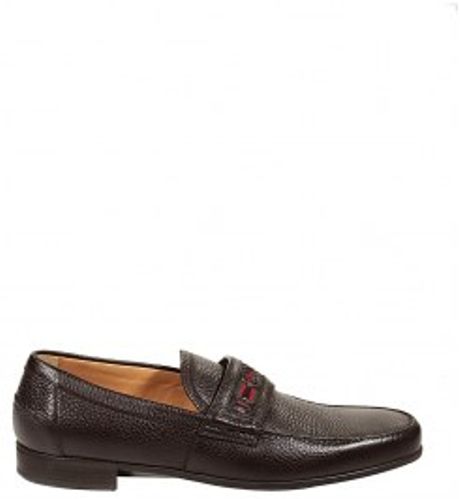 Gucci Rubber Boot Leather Web Mocassin Shoes in Black for Men - Lyst