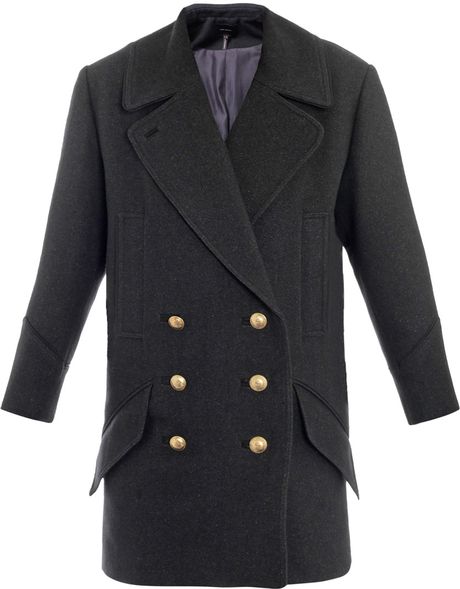 Isabel Marant David Caban Military Coat in Gray (grey) - Lyst
