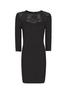 Mango Laser Cut Fitted Dress - Lyst