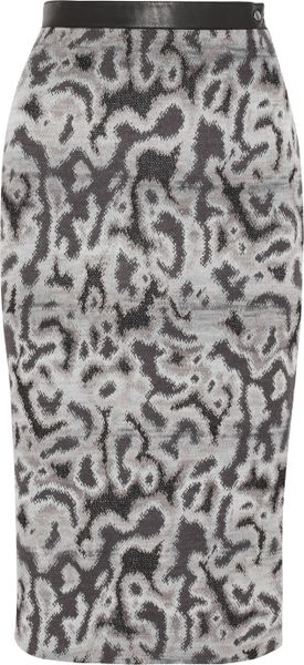 Missoni Knitted Pencil Skirt in Gray (multicolored) - Lyst