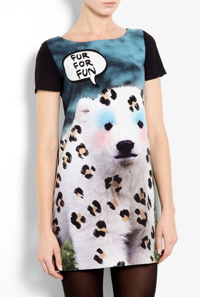 Moschino Cheap & Chic Bear Fur For Fun Shift Dress in Multicolor - Lyst