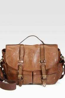 Polo Ralph Lauren Leather Messenger Bag - Lyst