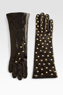 Portolano Nappa Studded Leather Gloves - Lyst