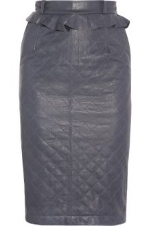Preen Line Quilted Leather Pencil Skirt - Lyst