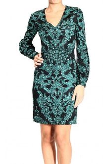 Long Sleeve Sequin Dress on Roberto Cavalli V Neck Long Sleeve Jersey Sequin Print Dress   Lyst