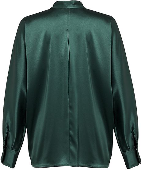 emerald satin blouse