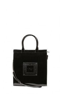 Versace Vjc Eco Patent Leather Logo Tote Bag - Lyst