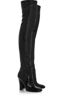Yves Saint Laurent Joan Leather Thigh Boots - Lyst