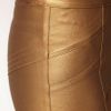 Asos Collection Asos Skinny Pants in Pu with Panel Detail in Gold - Lyst