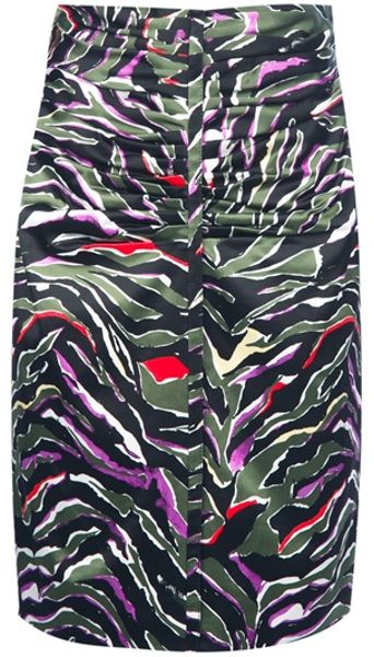 Balenciaga Printed Skirt in Green - Lyst