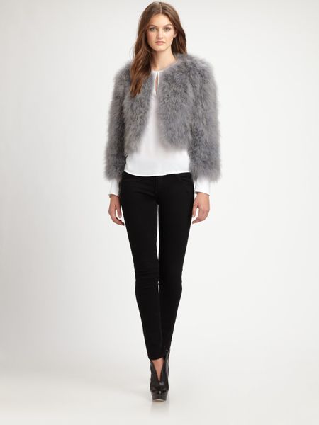 Bcbgmaxazria Margaret Faux Fur Jacket in White - Lyst