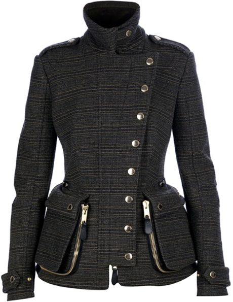 Burberry Prorsum Asymmetric Button Jacket in Gray (grey) - Lyst