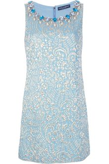 Dolce & Gabbana Metallic Embroidered Shift Dress - Lyst