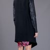 Helmut Lang Leather Sleeve Coat in Black - Lyst