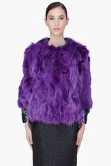 Marc Jacobs Purple Fluffy Fox Fur Jacket