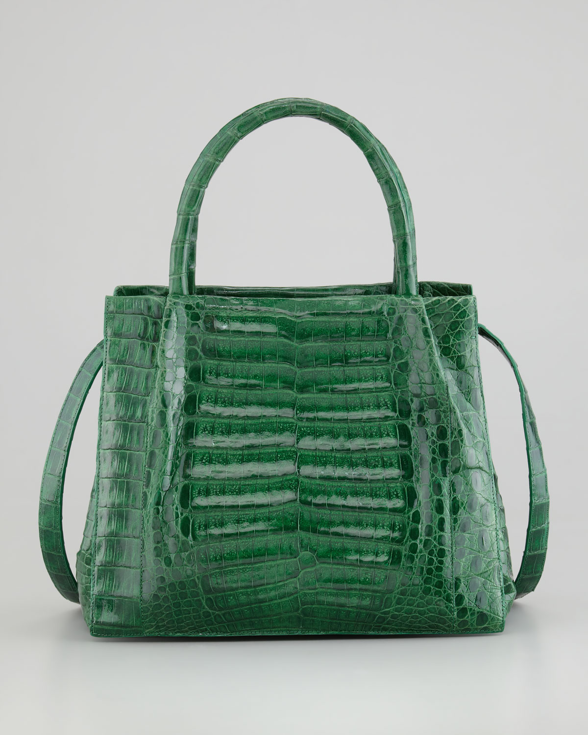 Nancy Gonzalez Crocodile Box Small Tote Bag Kelly Green in Green (kelly