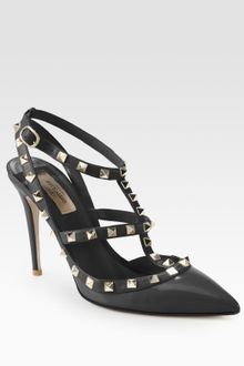 Valentino Patent Leather Rockstud Slingback Pumps - Lyst