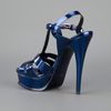 Yves Saint Laurent Metallic Sling Back Sandal in Blue - Lyst