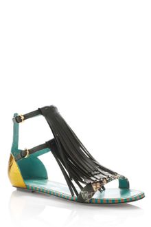 Sergio Rossi Ss Tawaraya Tstrap Flat Sandal - Lyst
