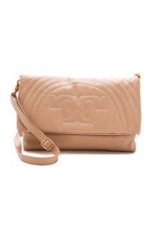 Tory Burch Stitched Logo Messenger Bag - Lyst