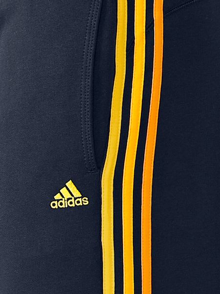 blue and yellow sweatpants
