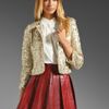 Alice + Olivia Brianna Open Front Box Jacket in Gold - Lyst