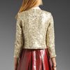 Alice + Olivia Brianna Open Front Box Jacket in Gold - Lyst