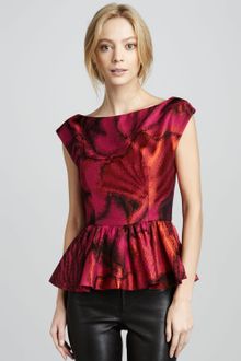 Alice + Olivia Kota Peplum Top - Lyst