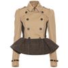 Burberry Prorsum Trench Jacket with Tweed Peplum in Beige (ash) - Lyst
