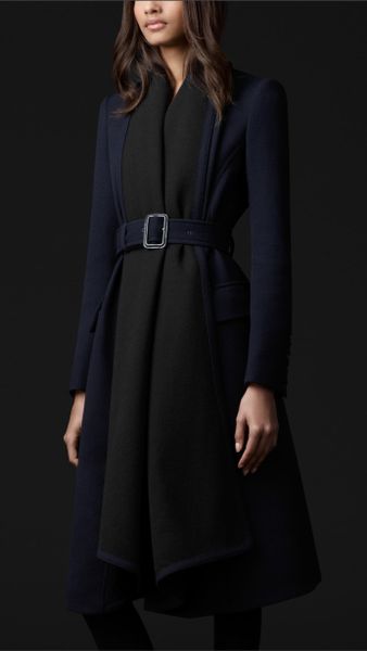 Burberry Prorsum Virgin Wool Blanket Coat in Blue (navy blue) - Lyst