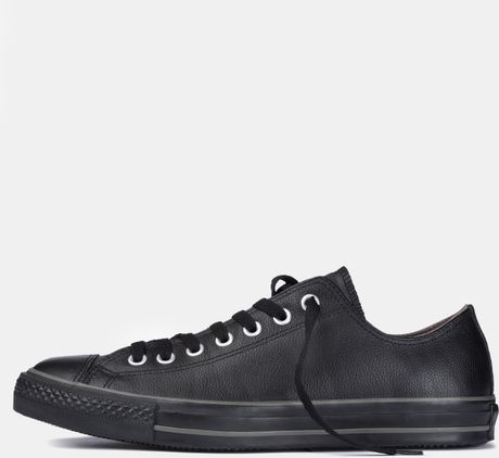 leather black plimsolls