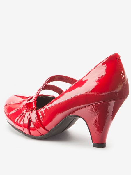 Red Suede Mary Janes Platform Heel Pump @ Amiclubwear Heel S