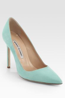 Manolo Blahnik Bb Suede Pointtoe Pumps - Lyst