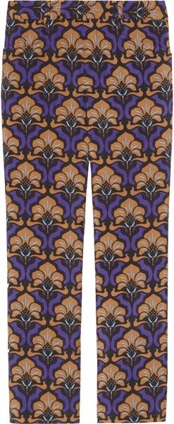 Miu Miu Printed Mohair and Woolblend Flared Pants - Lyst